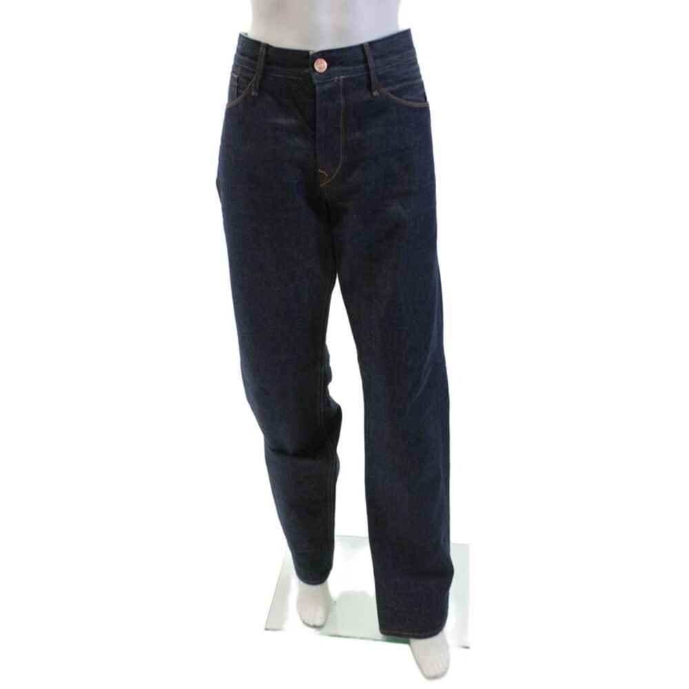 Fulton Womens Cotton Mid Rise Straight Leg Denim Jeans Blue Size 34
